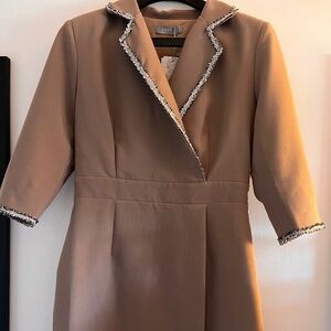 Large Lichi Mini Dress NWT in coffee color